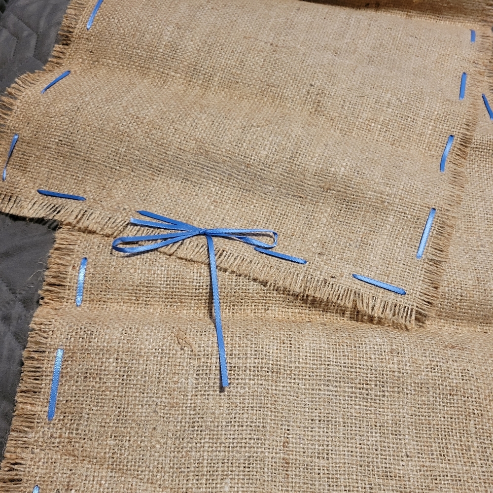Farmhouse Burlap long table runner, 8 feet